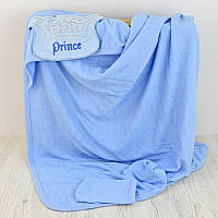 Рушник з куточком,  для купання "Принц" "Babyshez" арт.220, блакитне