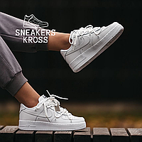 Мужские кроссовки Nike Air Force 1 Low White Off shoelaces Custom, Демисезонные кроссовки Найк Аир Форс 40