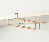 Тримач для келихів підвісний металевий, 1 ряд. Підставка для келихів одинарна. Полиця підвісна барна, фото 8