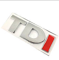 Емблема, надпис TDI Volkswagen 75×25 мм, I червона