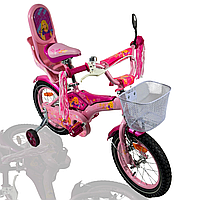 Дитячий Велосипед 16" колеса Racer-girl Сталевий 4-5 роки рожевий