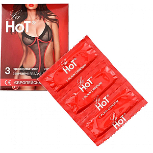 Презервативи LA HOT гладкі (19 см )3 шт. в упаковці