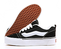 Кеды женские Vans Old Skool KNU Platform черно-белые, Ванс Олд Скул замшевые. код KD-14583