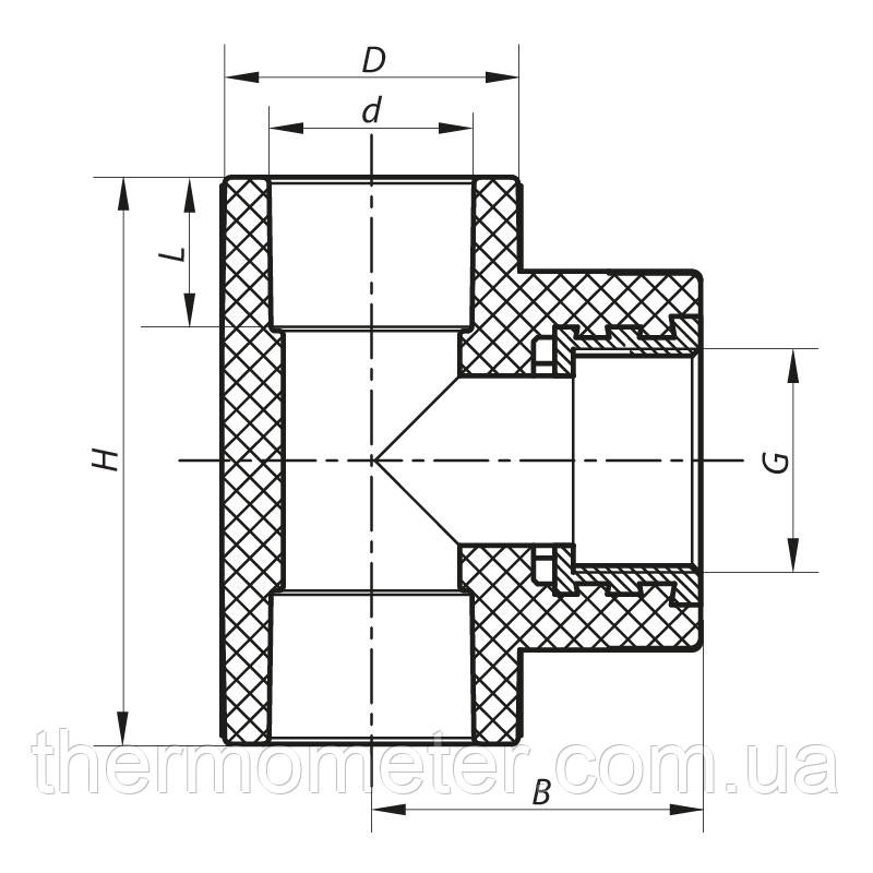 Тройник ВР 25x3/4F PPR Koer K0105.PRO (KP0125) - фото 2 - id-p2109003665