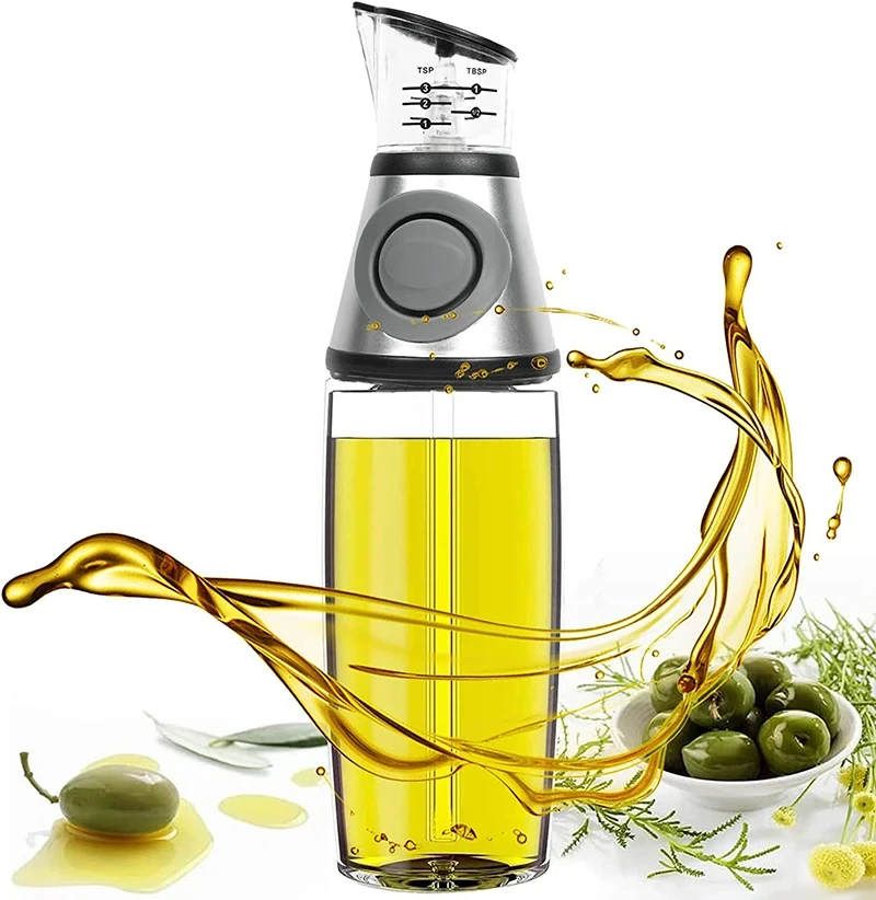 Бутылка для растительного масла стеклянная Press Measure 500 мл, Емкость с дозатором для масла и уксуса TSHP - фото 10 - id-p2109016691