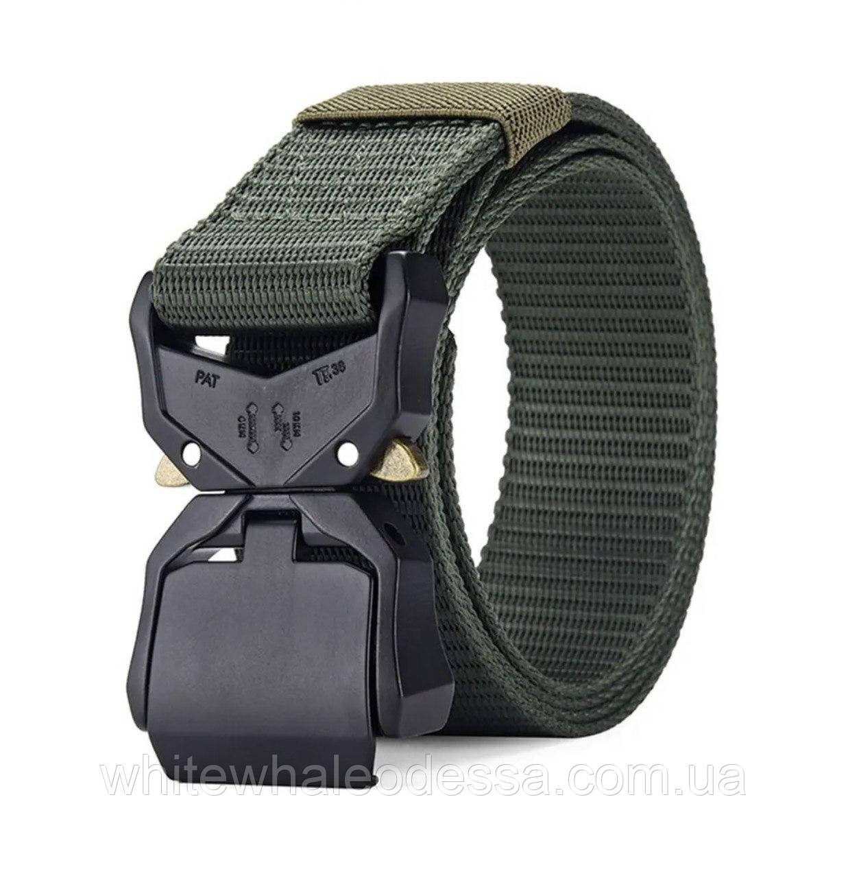 Ремінь тактичний з посиленою пряжкою Cobra хакі / Tactical Belt