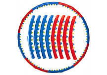 Обруч масажний (Хула Хуп) EasyFit Magnetic червоний з синім