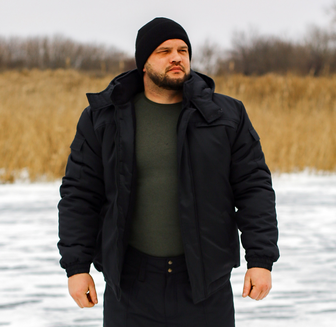 Куртка рабочая зимняя мужская "Мистраль" укороченная черная - фото 1 - id-p183838190