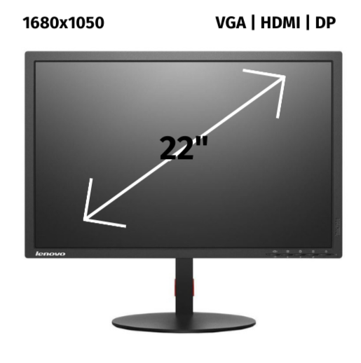 Монітор 22" Lenovo ThinkVision T2254pC/TN 1680x1050/HDMI, DP, VGA Б/В