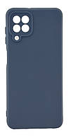 Чехол Silicone Case Box для Samsung Galaxy A22 / A225 бампер с микрофиброй темно-синий