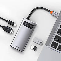 Usb хаб разветвитель BASEUS METAL GLEAM SERIES 4-IN-1 Usb разветвитель для ноутбука, Юсб хаб 3.0