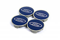 Колпачки на диски 54.5/50мм синие (4 шт) для Тюнинг Ford