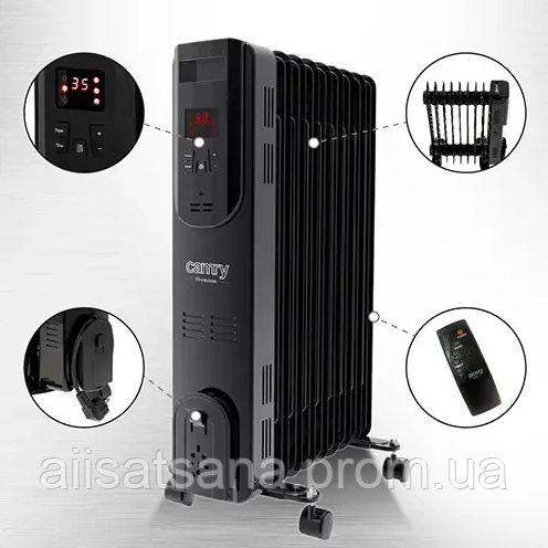 Обогреватель масляный бытовой Camry CR 7810, радиатор для дома с таймером и пультом, с термостатом Aiis - фото 7 - id-p2109066638