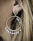 Срібні круглі сережки - підвіски жіночі "Аїша" Красиві сережки з цирконом срібло 925 проби, фото 6
