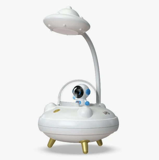 Настільна лампа світильник для дитини у формі Космонавта з тарілкою НЛО