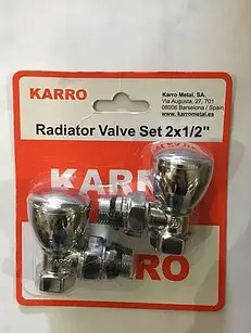 Комплект вентилів рушникосуш (верх+верх, хром) KARRO (KR 319+KR 319) {1}