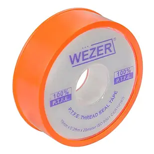 Фум стрічка WEZER PTFE 19x0, 2 мм 20 м, білий