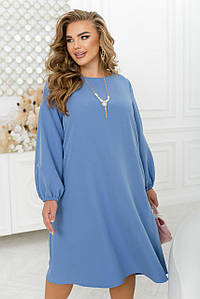 Вільна жіноча сукня блакитна батал ЮР/-2240