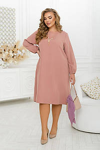 Вільне жіноче плаття рожеве батал ЮР/-2240