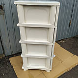 Комод пластиковий кремовий з блакитними смужками на 4 ящики тумбочка пластикова, фото 2