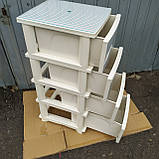 Комод пластиковий кремовий з блакитними смужками на 4 ящики тумбочка пластикова, фото 4