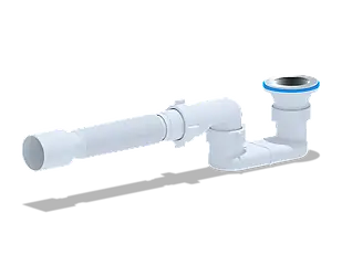 Сифон для душового піддону ANI-plast E016 плоский 1 1/2" з гнучкою трубою 40/50 - 375 мм
