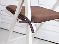 Подушка для стільця, крісла із цільного синтепону 40*40*4 см з підв'язками