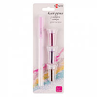 Клей-ручка с набором глиттера фиолетовый розовый бронза Santi, 742960