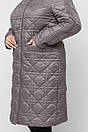 Бежеве стьобане весняне пальто 1060 великий розмір 48-68, фото 7