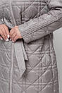 Бежеве стьобане весняне пальто 1060 великий розмір 48-68, фото 8