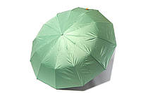 Мятный однотонный зонт на 12 спиц с чехлом из экокожи