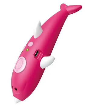 Ручка 3D аккумуляторная с трафаретом K9903 дельфин Ручка 3D для объемного рисования пластиком