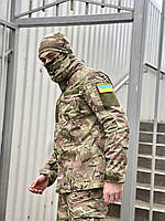 Боевой армейский комплект теплая военная одежда ВСУ, тактическая форма на флисе осень весна 3XL, Мультикам