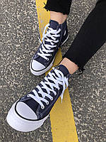 Кеды женские Converse High Navy Blue Конверс