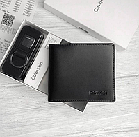 Мужской брендовый кошелек Calvin Klein, кошелек мужской, брендовый портмоне, кошелек + брелок