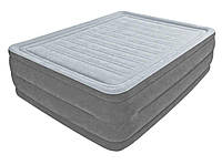 Надувная кровать велюр с насосом 220V Intex 64418