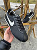Чоловічі кросівки Nike Cortez mens Black White Найк Кортез чорні з білим шкіра нейлон весна літо, фото 4