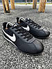 Чоловічі кросівки Nike Cortez mens Black White Найк Кортез чорні з білим шкіра нейлон весна літо, фото 3