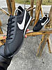Чоловічі кросівки Nike Cortez mens Black White Найк Кортез чорні з білим шкіра нейлон весна літо, фото 9