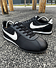 Чоловічі кросівки Nike Cortez mens Black White Найк Кортез чорні з білим шкіра нейлон весна літо, фото 5