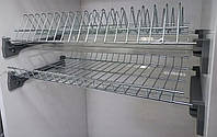 Сушарка для посуду в шафу 60 см вбудована хром (2 полиці, 2 піддони, 4 кріплення)