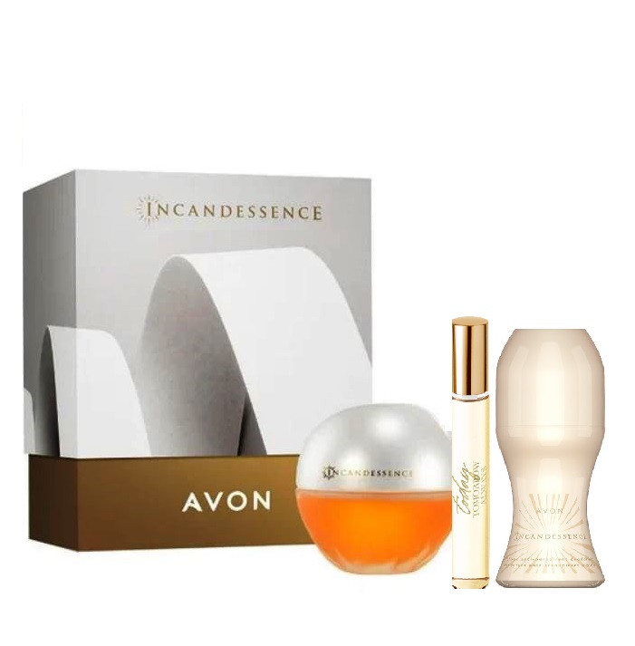 Подарунковий парфумерно-косметичний набір 3 в 1 для жінок в коробці Avon Incandessence - Инканденссенсе