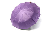 Світло-фіолетова однотонна парасолька на 12 спиць з чохлом з екошкіри