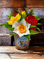 Мыльный букет нарциссы с тюльпанами. Подарки к 8 марта.
