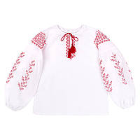 Блуза в этно стиле для девочки Бемби РБ137 белая 80