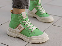 Женские кроссовки Chanel Green Textile High