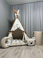 Вигвам Медвеженок во снах 2 БОНБОН с Корзиной, Полный комплект, детская палатка, вигвам детский,детский вигвам
