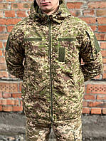 Куртка пиксель демисезон  "Хищник". Тактическая пиксельная куртка на микрофлисе весенняя. Размеры 46-56