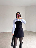 Стильное Женское платье Ткань: Костюмка + Софт Размеры: 42(S), 44(M), 46(L)