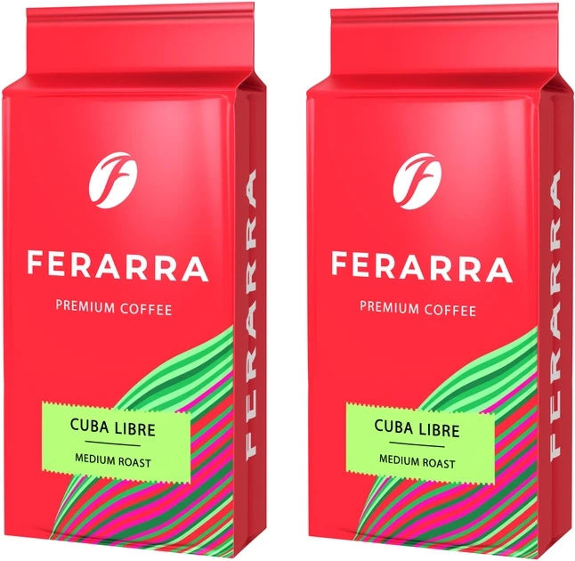 Упаковка меленої кави Ferarra Cuba Libre з ароматом кубинського рому 250 г х 2 шт.